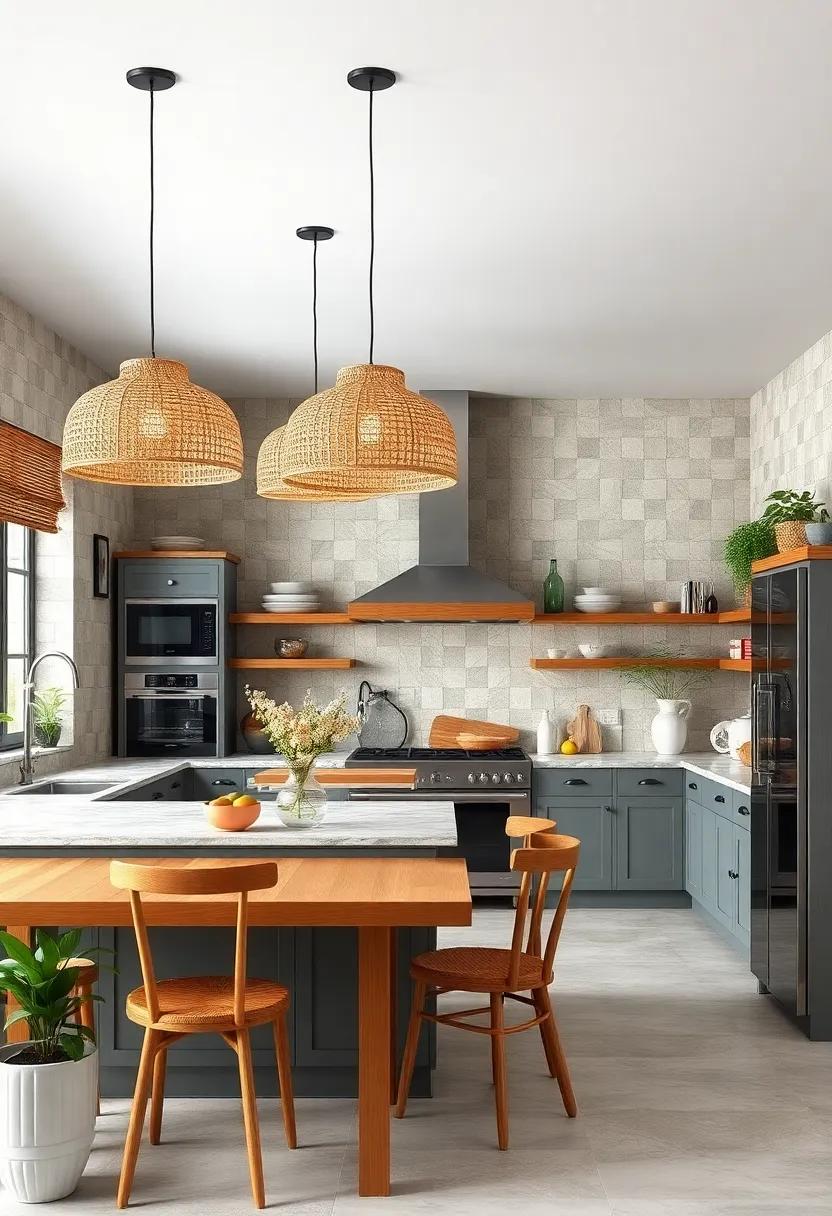 Hang Pendant Lights with Woven Rattan Shades