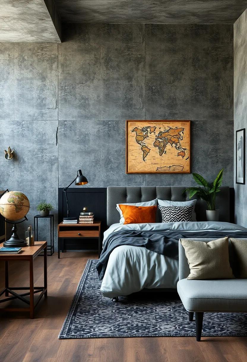 Classic globe Ornaments and​ Old Maps as Wall Décor