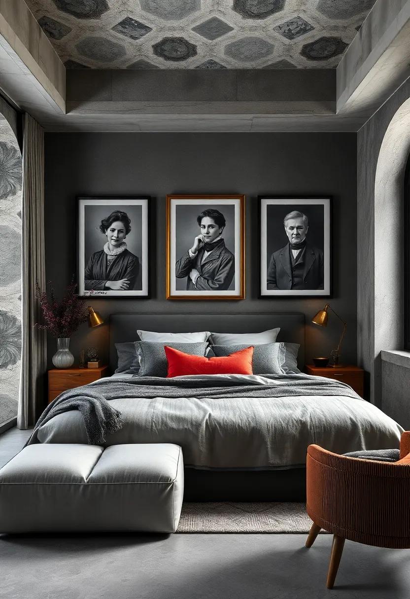 Framed Black-and-White ‌Portraits and Classic Literature Prints