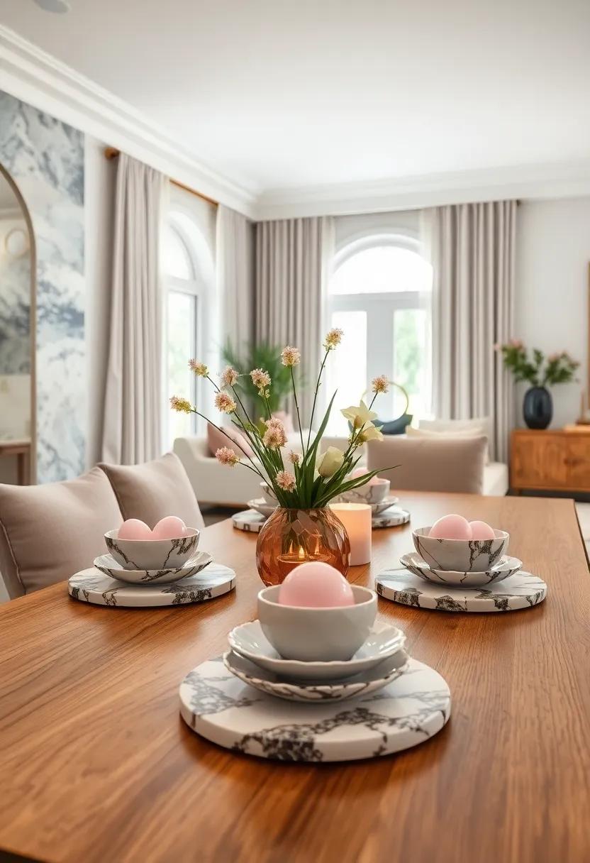 Stylish Marble Coasters with Gold Inlay Detailing