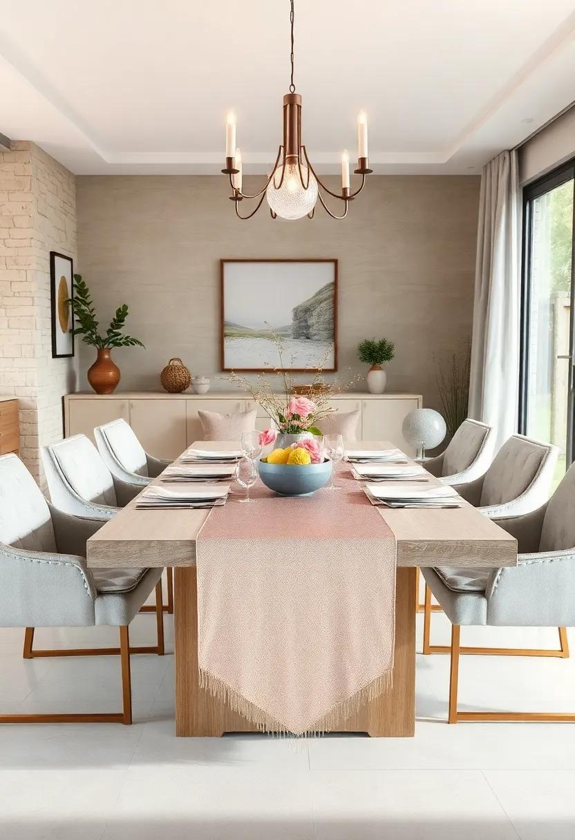 Subtle Metallic Table Runner with a Light Reflective Finish