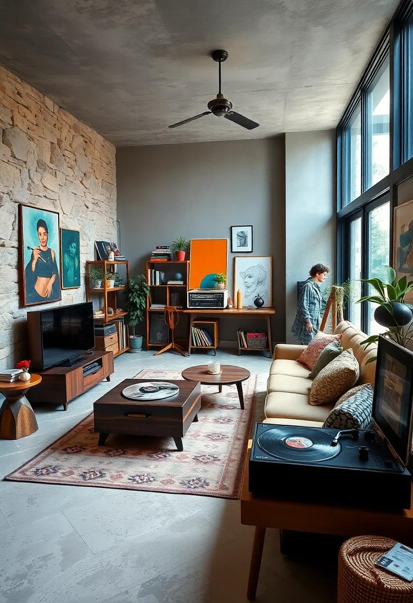 Add a record player with a mid-century design for both sound quality and style