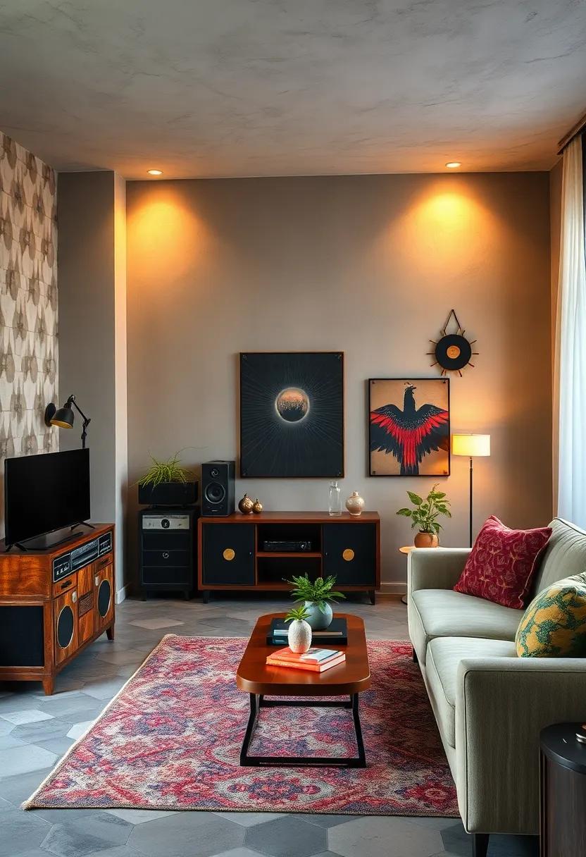 Incorporate vintage radios or speakers as stylish tech décor accents