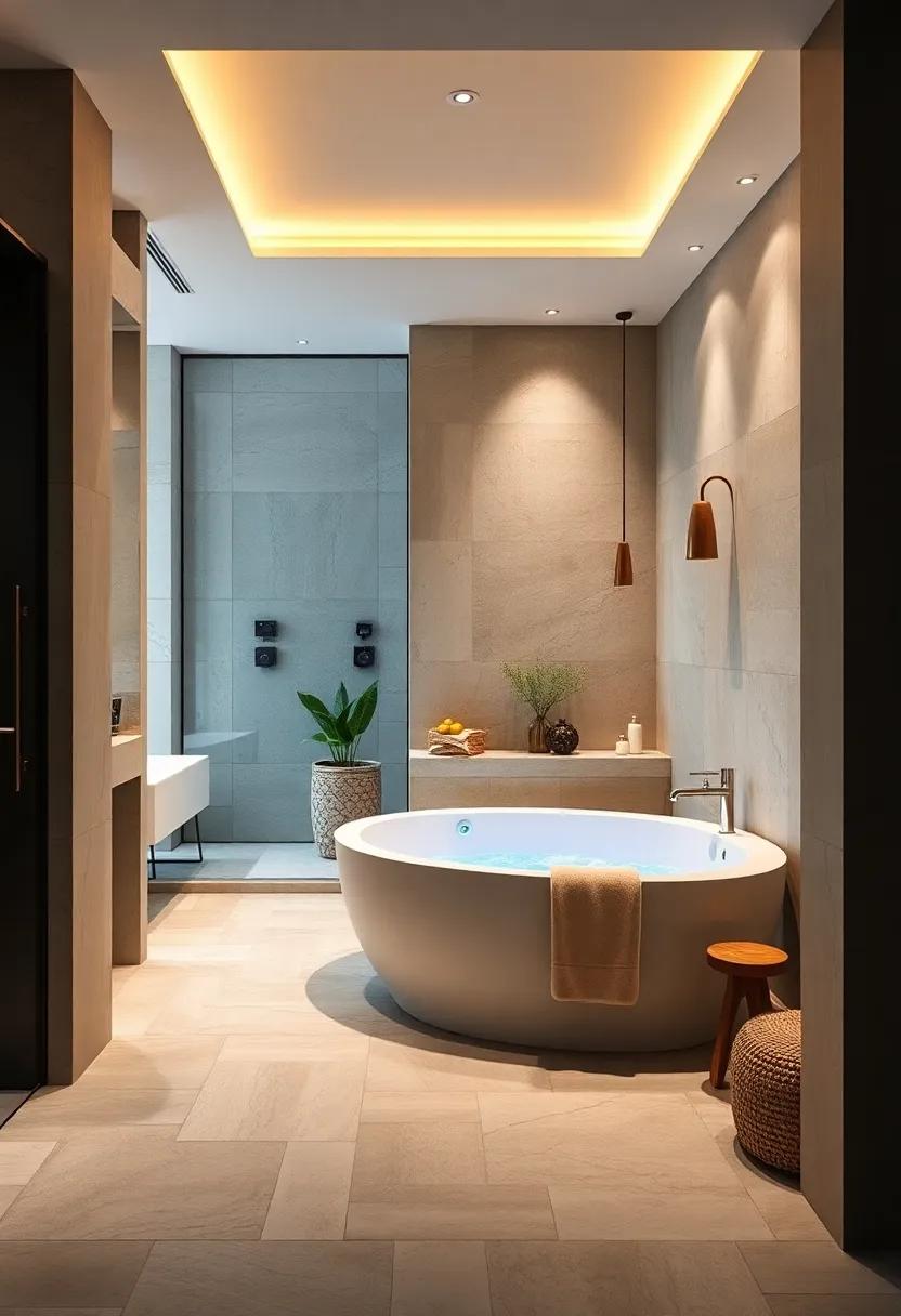 deep soaking tubs equipped with chromotherapy lights to elevate⁣ the​ bathing ⁣ritual