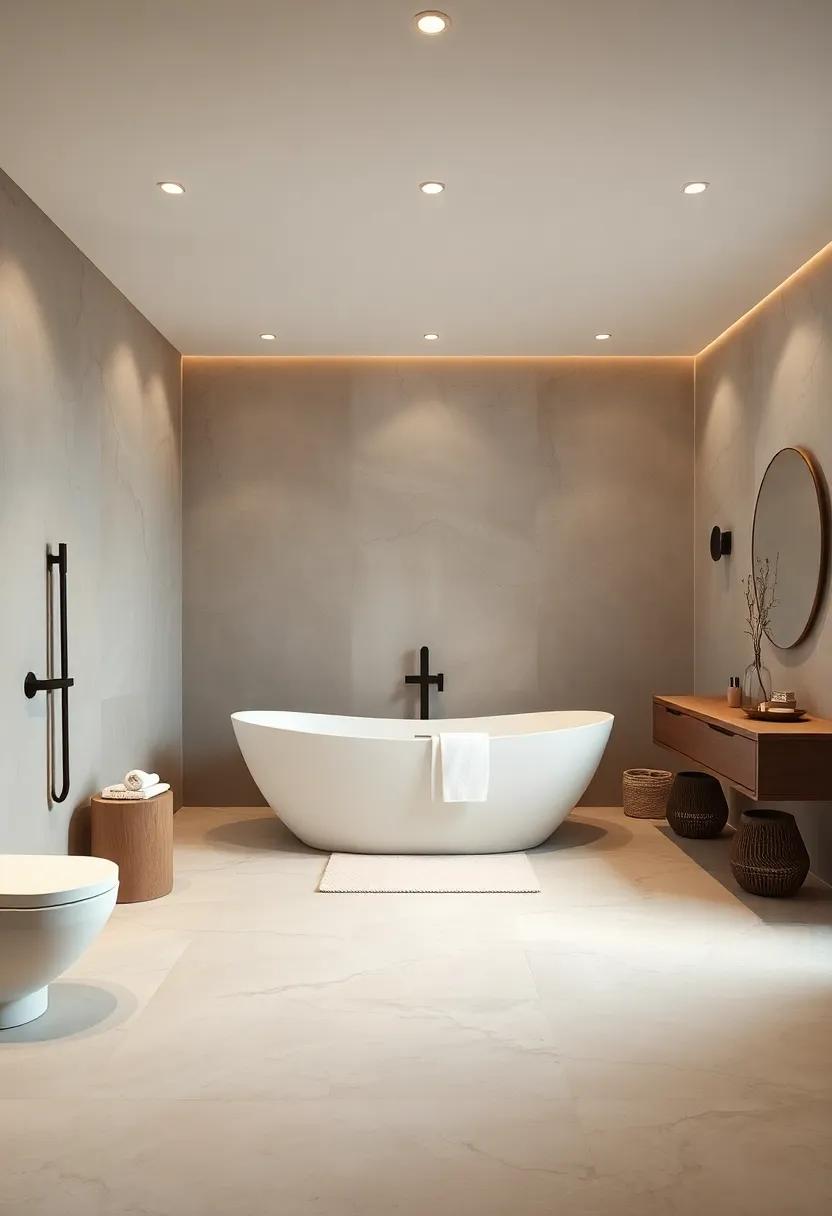 Luxurious Venetian plaster⁣ walls that reflect soft, diffused light for a soothing vibe