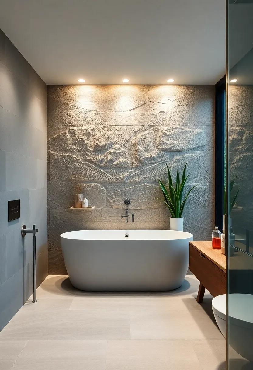 Natural stone wall accents with embedded ⁢aloe vera plants to⁢ enhance tranquility