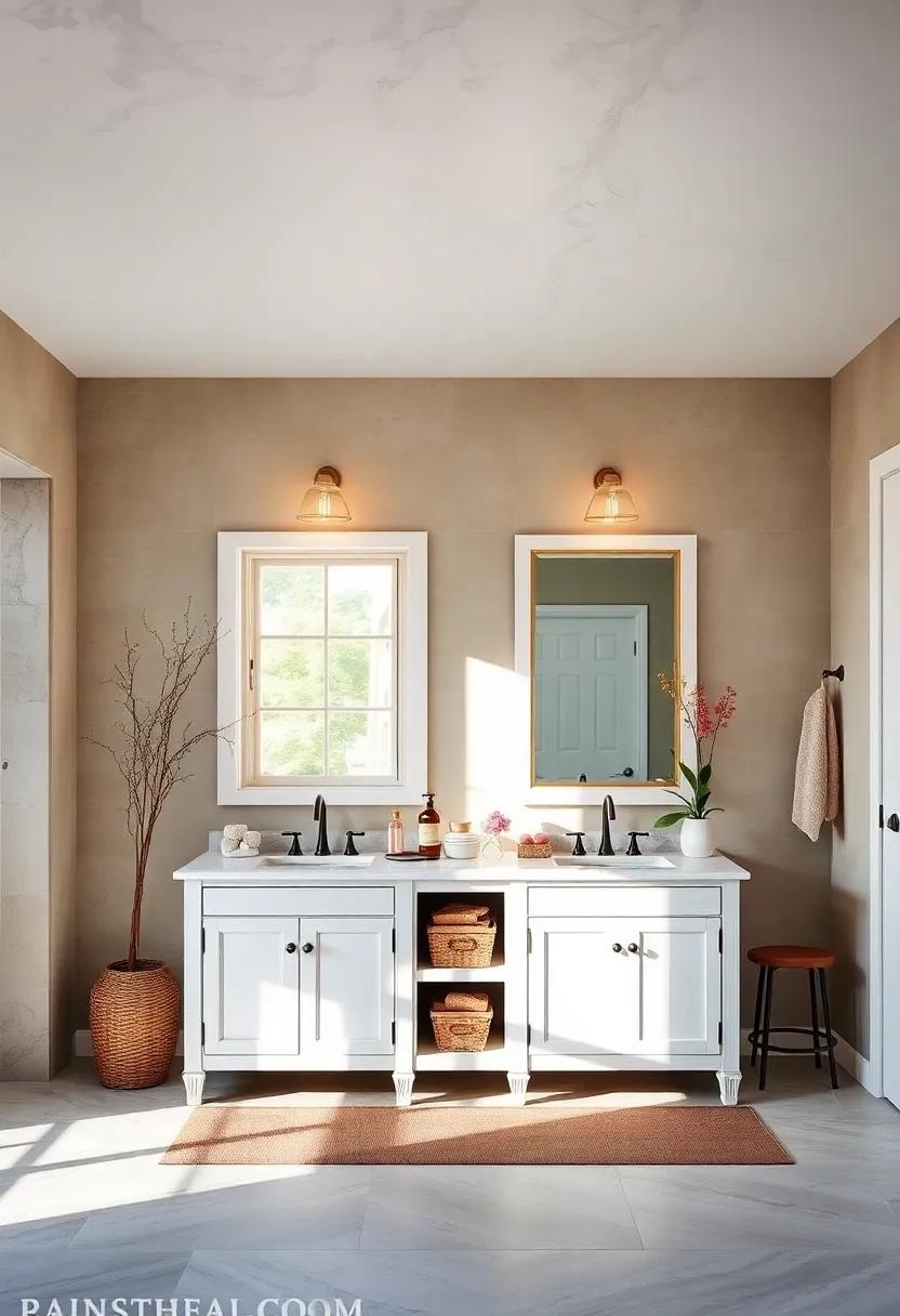 Classic Whitewashed Double Vanities ⁢for a Bright, ⁣Airy Feel