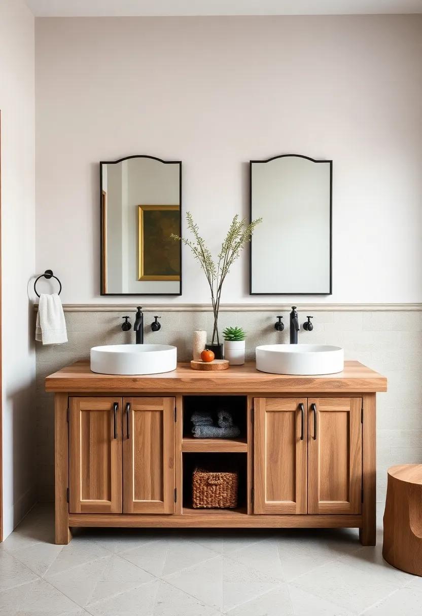 Double Vanity⁤ with Porcelain Sinks and Vintage-Style ⁢Faucets