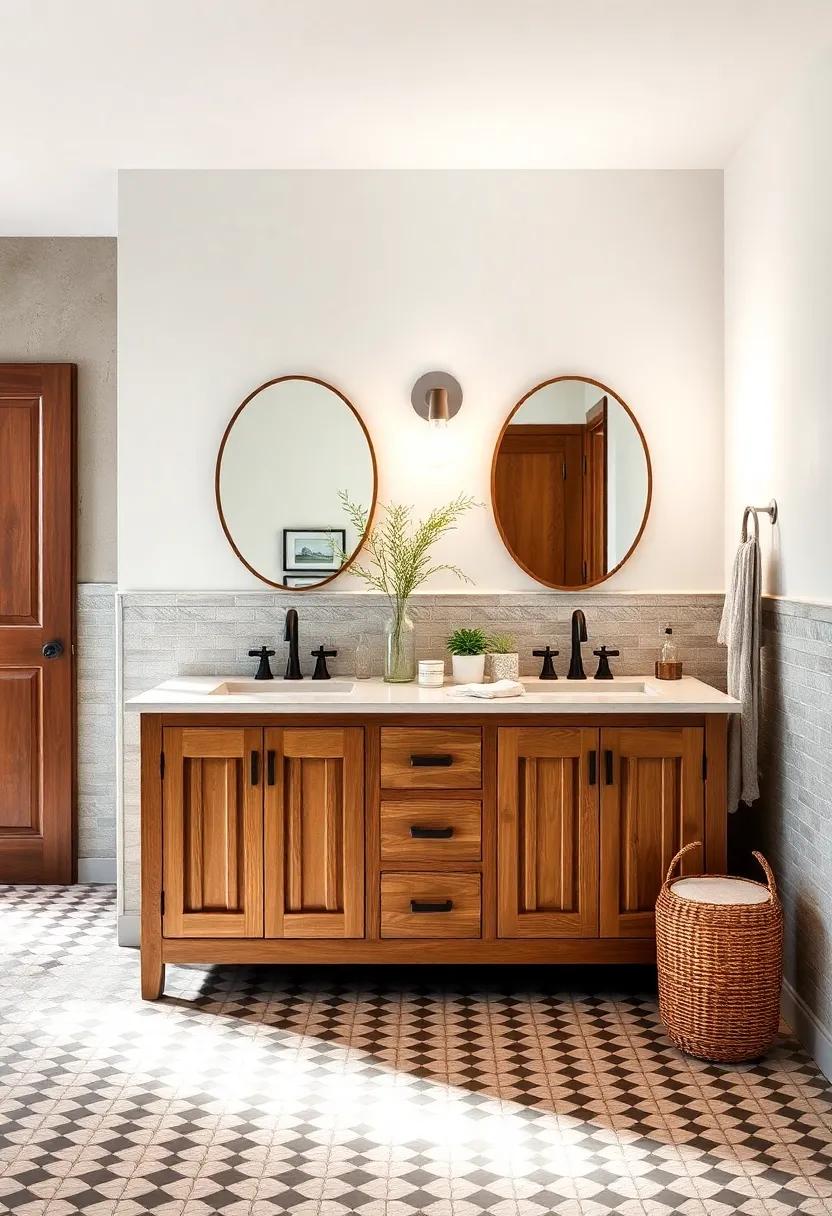 Pairing⁣ Farmhouse Vanities ⁤with ​Checkerboard or Hex Tile Floors