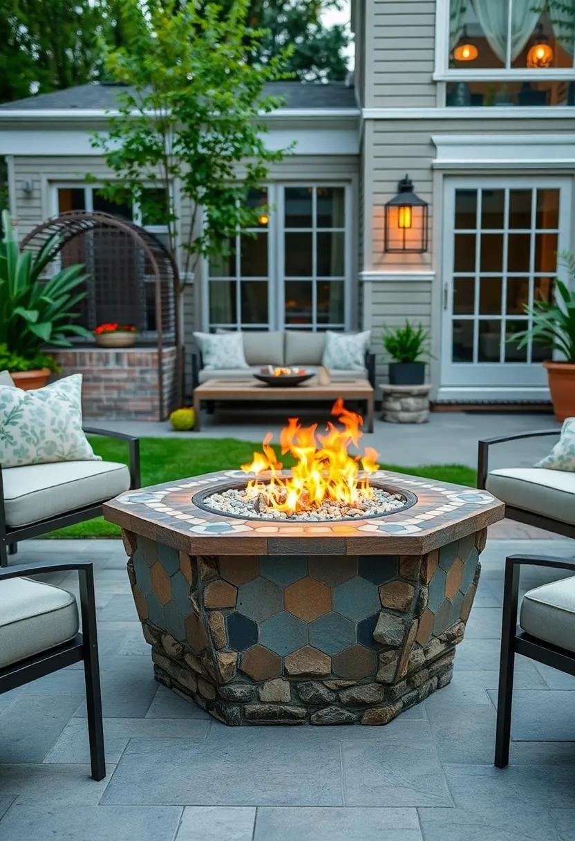 Reclaimed Wood Fire Bowl Table Combining Warmth and Fire