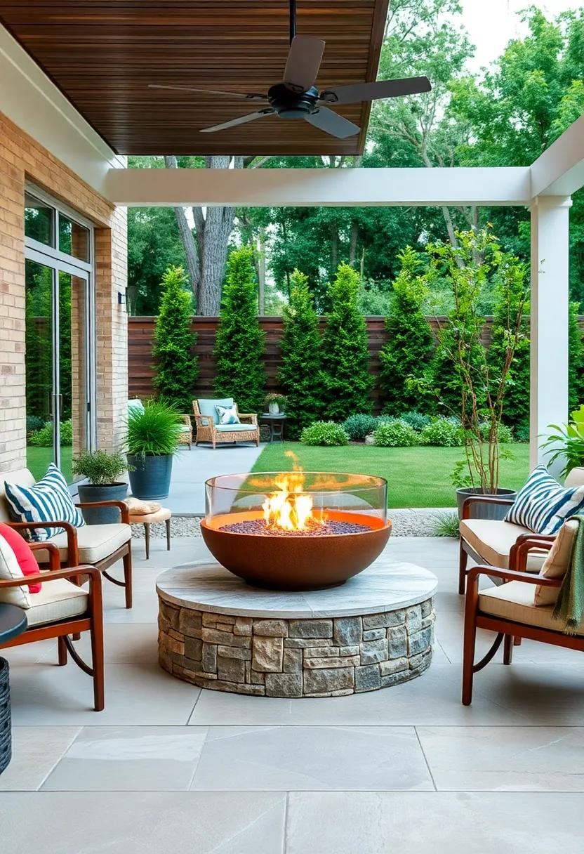 Fire Bowl Table with Glass Wind Guard for Safety and Style