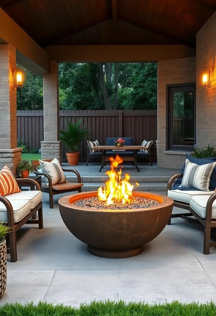 Vintage Inspired Fire Bowl Table with Distressed Paint Finish