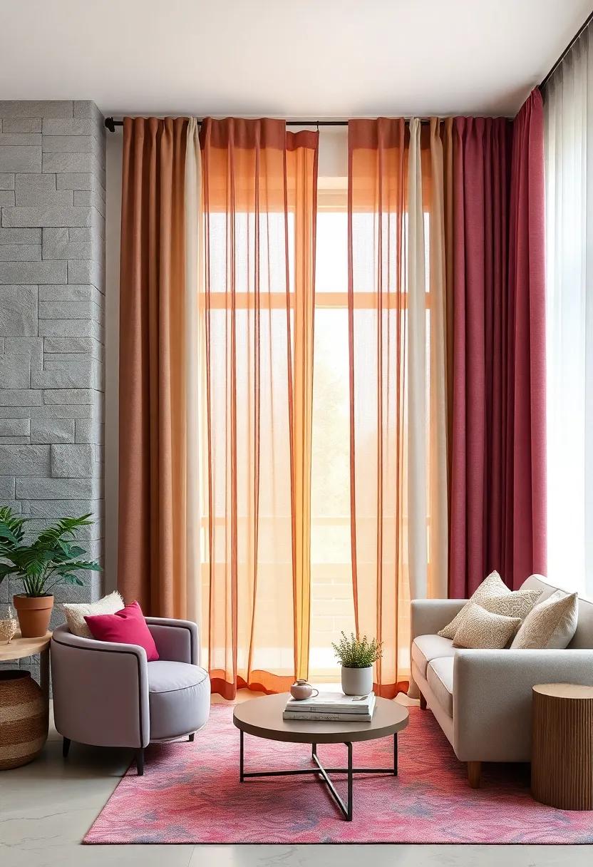 Layered Curtains Combining Sheer and ‌Opaque Fabrics