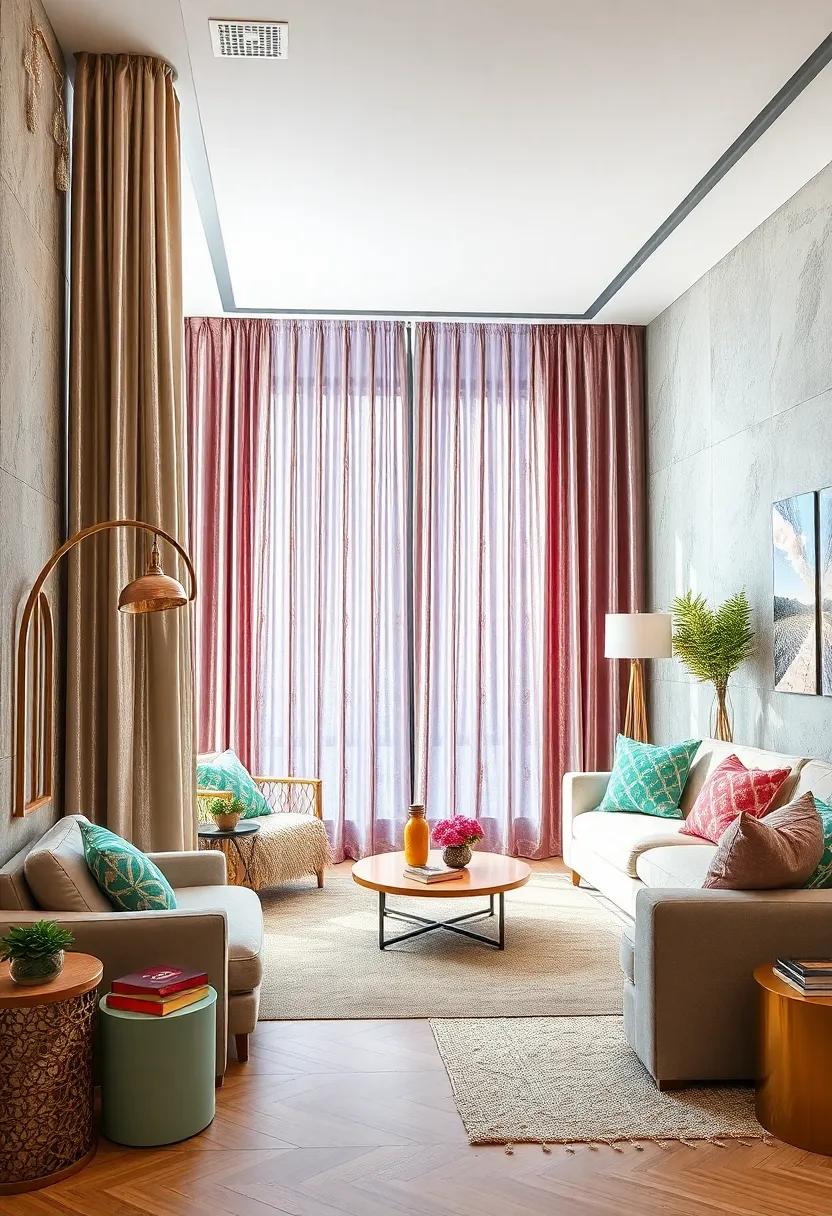 Metallic or shimmer Curtains to Reflect Light Creatively