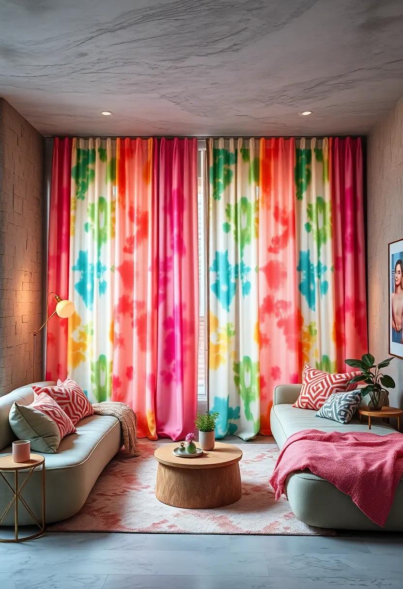 Tie-Dye curtains for a Fun and Playful Mood