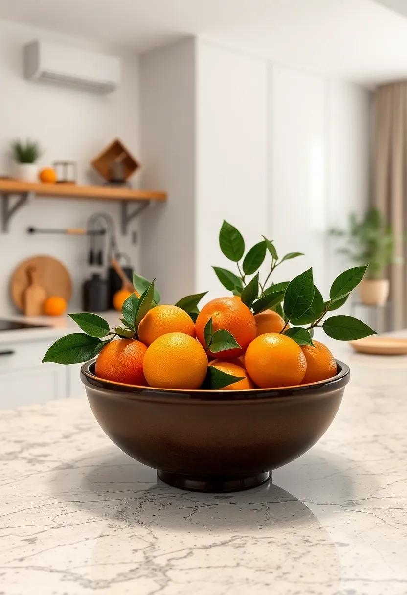 Place⁣ a ​decorative bowl filled with fresh⁤ citrus ⁤fruits to instantly lift the energy of your kitchen