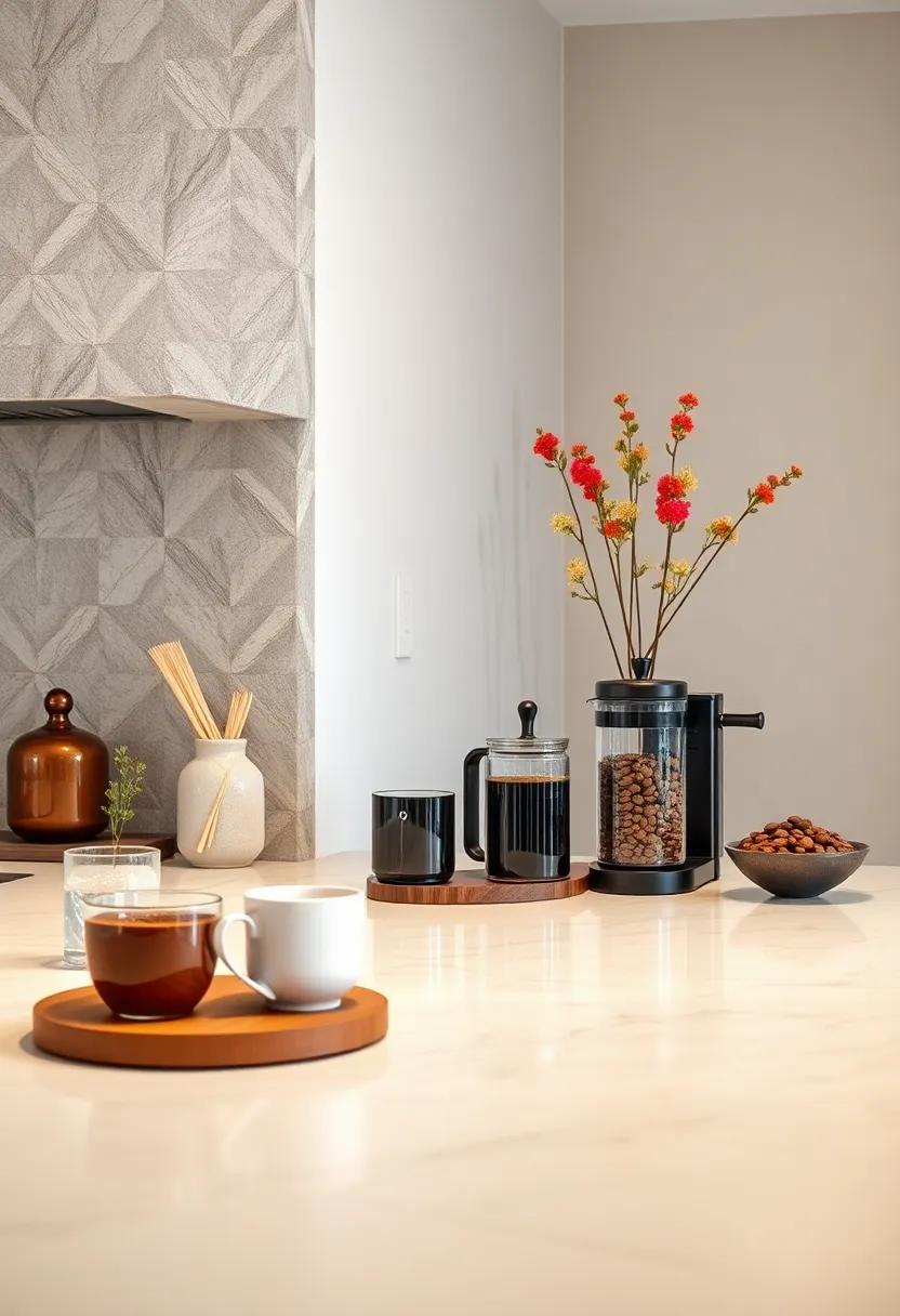 Set out an ‍attractive coffee‍ station with mugs, ‌a ‍French press,‌ and a container of fresh beans