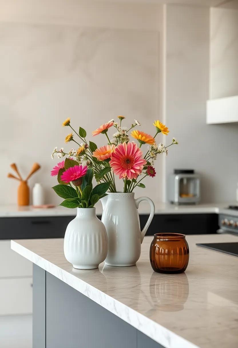Use a beautiful ‍ceramic pitcher to hold fresh flowers, introducing softness and⁢ color
