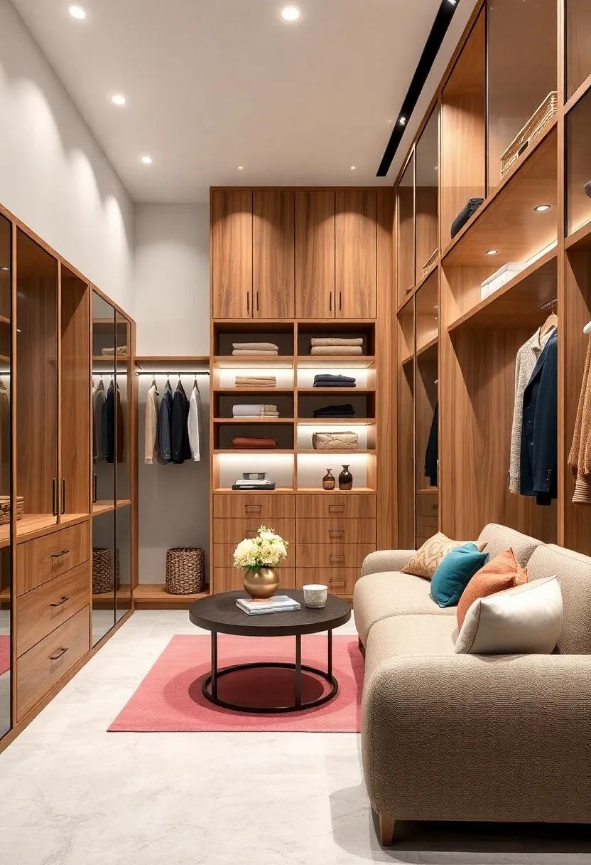 Natural Wood Tones: Warm,organic hues that ground your closet with timeless,rustic luxury