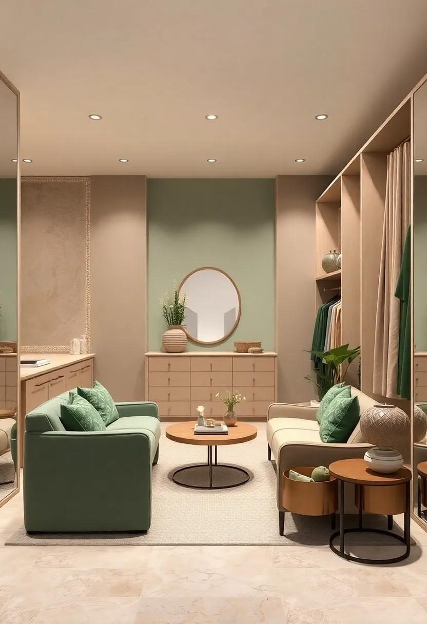 Soft Sage Green: Gentle and natural, perfect for a peaceful, earthy, and upscale closet atmosphere