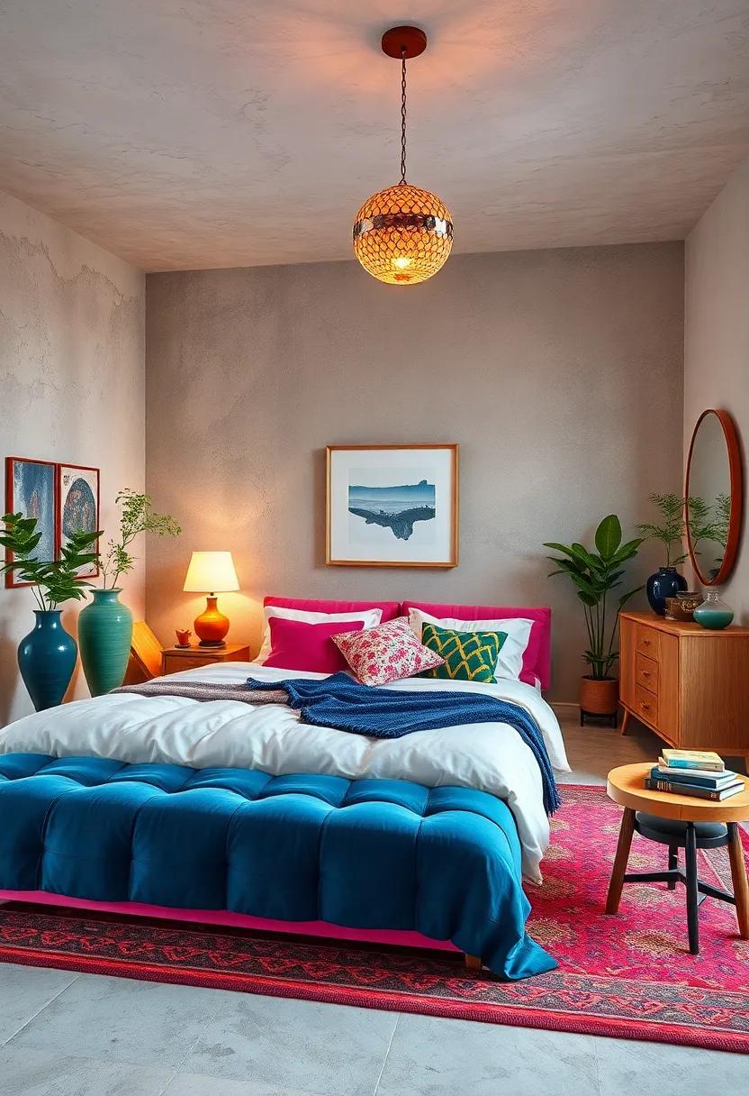 Add Unexpected Color Pops with Accessories Like Lamps or Vases