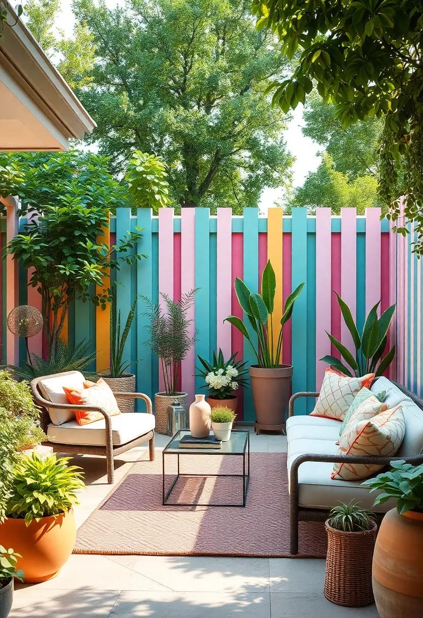 Bold stripes in alternating pastel hues create a charming, ‍candy-colored boundary that feels both ⁤playful and sophisticated