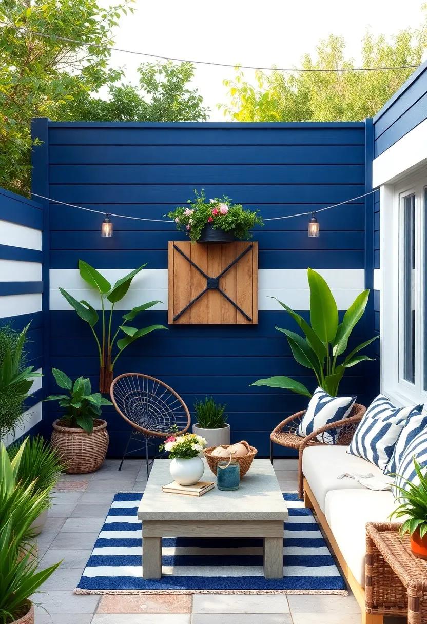 Classic navy and white⁣ nautical stripes evoke seaside⁣ serenity, making‍ your garden ‌feel like a​ relaxing coastal ‌retreat