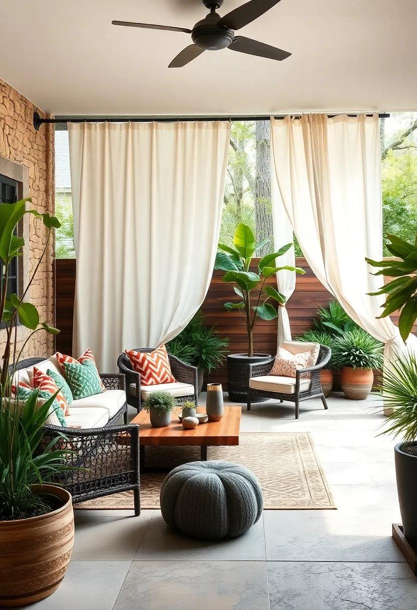 Hanging Curtain Dividers: use ‍weatherproof outdoor curtains‍ suspended from ⁤fence ‌posts for adjustable privacy