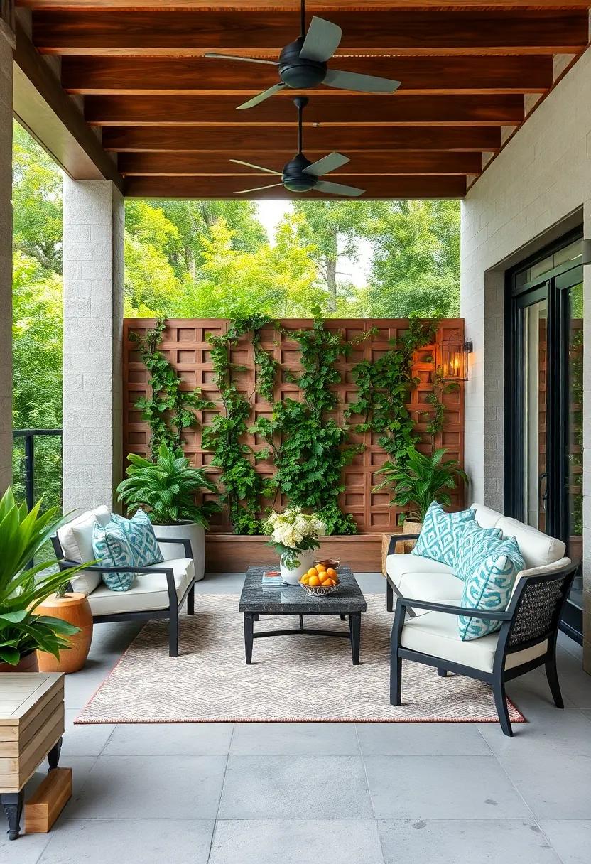 Lattice ​Panels with Climbing ‍Vines: Enhance​ traditional lattice fences⁢ with flowering vines for ‌a ⁣romantic, ⁤semi-private‌ barrier