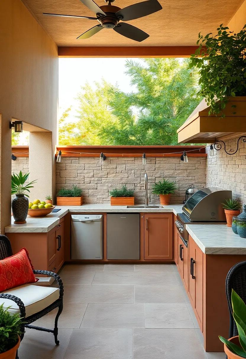 Classic ⁢Red Stained Cabinets ⁤with‌ Natural Granite and Ample Drawer Space⁤ for utensils