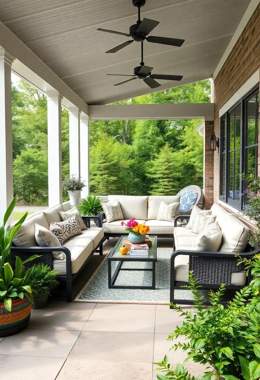 Modular Sectional Sets with Removable Covers for Easy Maintenance - Tailor your porch layout while ​keeping fabric fresh and protected