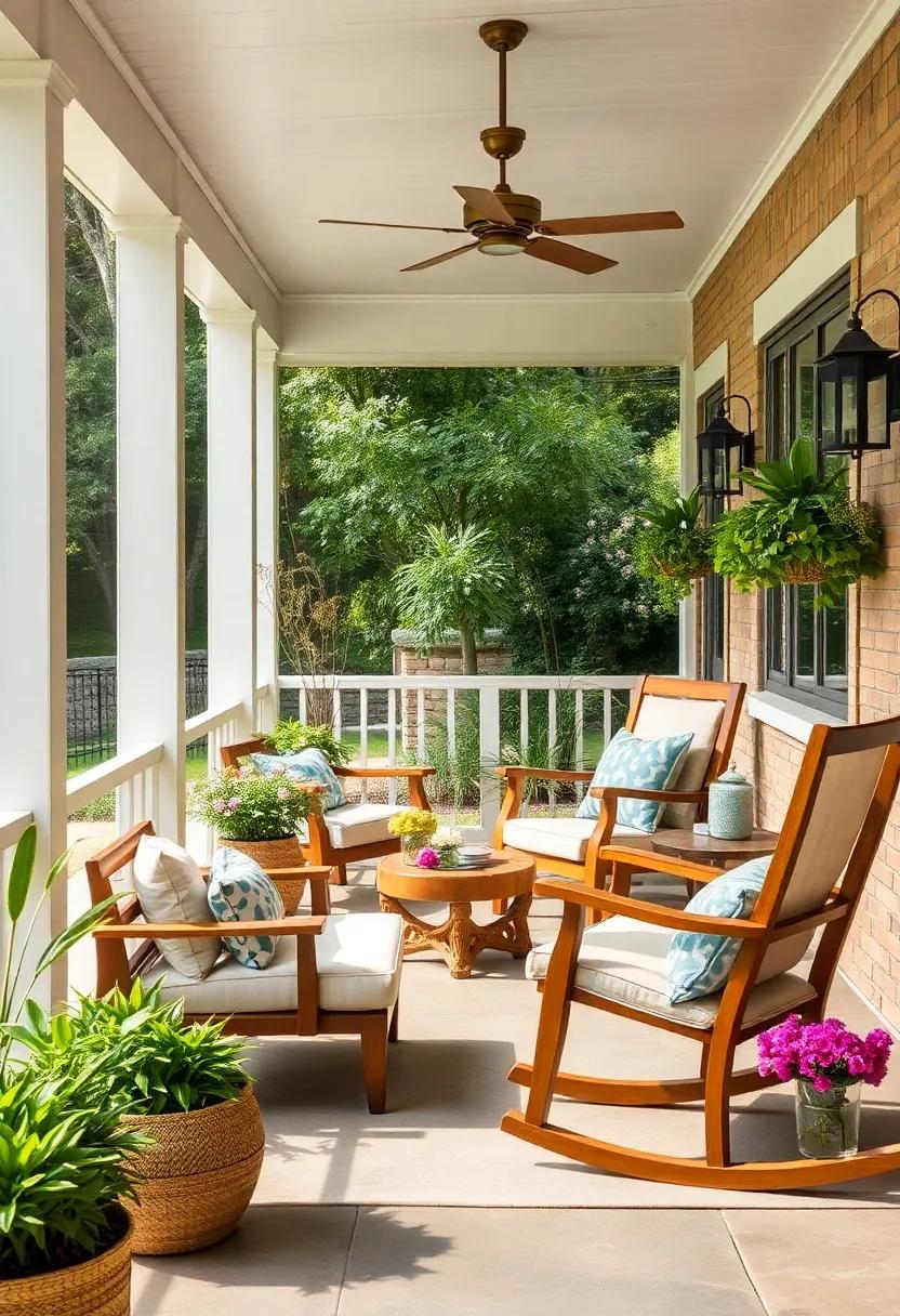 Classic Teak Rocking Chair ⁢with‌ Quick-Dry Sling Fabric - ‌merging traditional‌ aesthetics with functional material for all-season use
