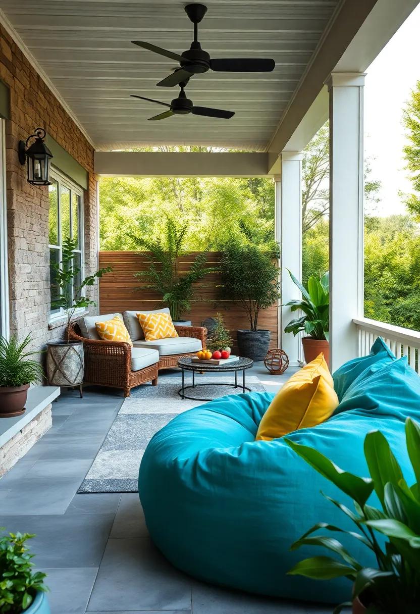 Oversized Outdoor Bean Bag Chair - A​ playful yet practical ‍option with waterproof fabric that adapts to any lounge setup