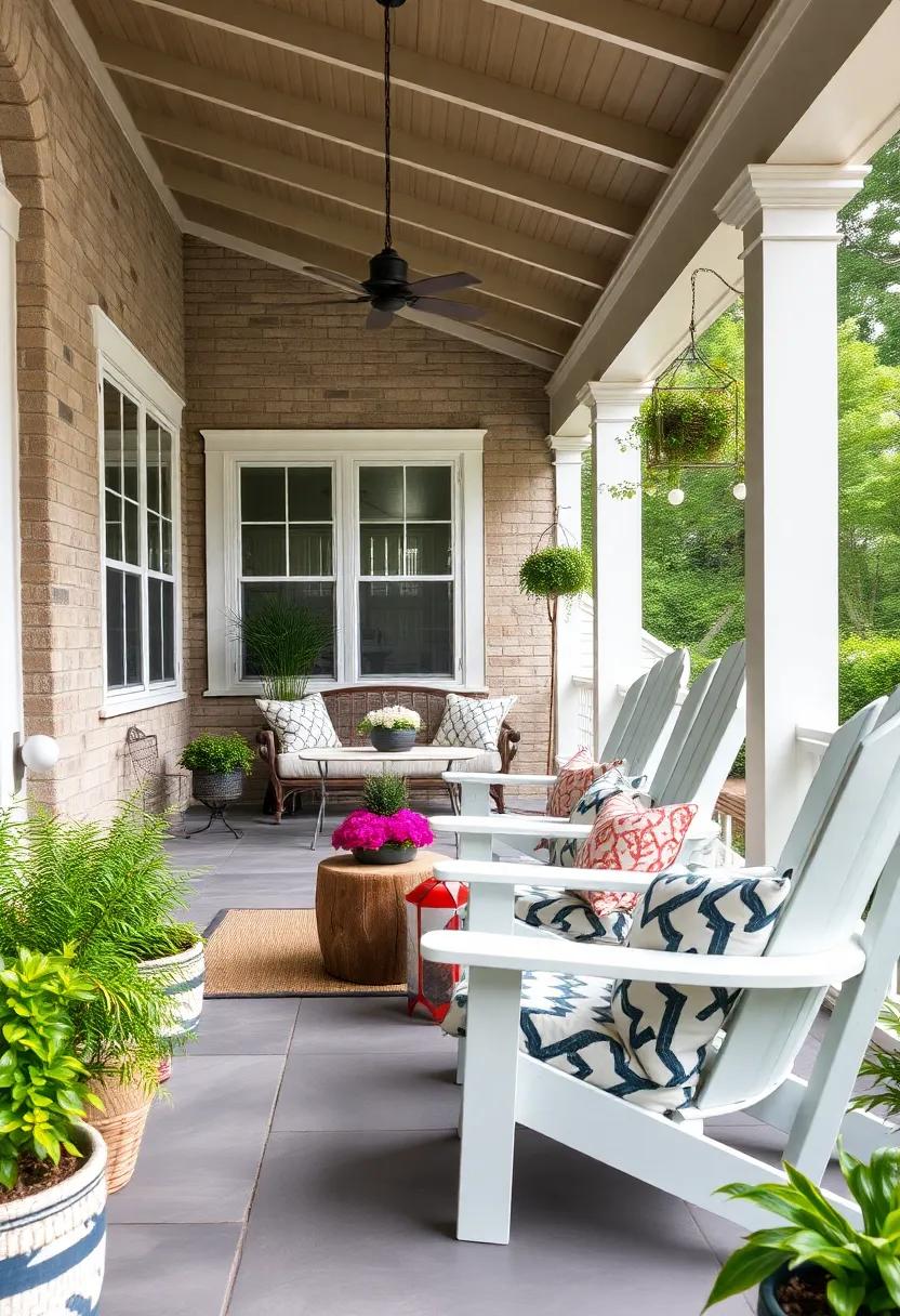 Graphic Print Adirondack Chairs with Fade-resistant Paint and Cushions - Perfect for adding⁤ a ⁤pop of personality that lasts season after season