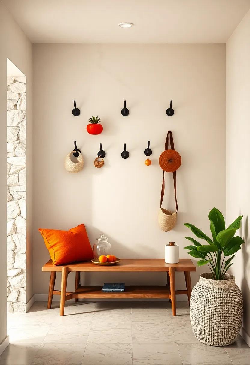 arrange hooks in a grid pattern for⁣ a⁤ modern geometric look that keeps everything orderly and⁢ easy to access