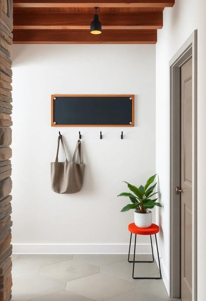 Hang a chalkboard or corkboard above your hooks for an ‍added layer ‌of organization, perfect for reminders and daily notes