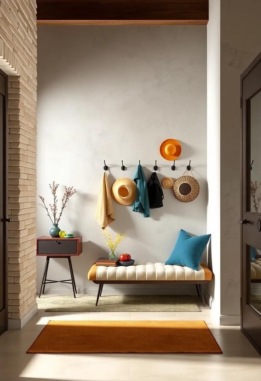 Maximize your entryway ⁤space with a‍ series of staggered wall-mounted​ hooks to keep coats, bags, and hats⁢ neatly organized without cluttering the‌ floor