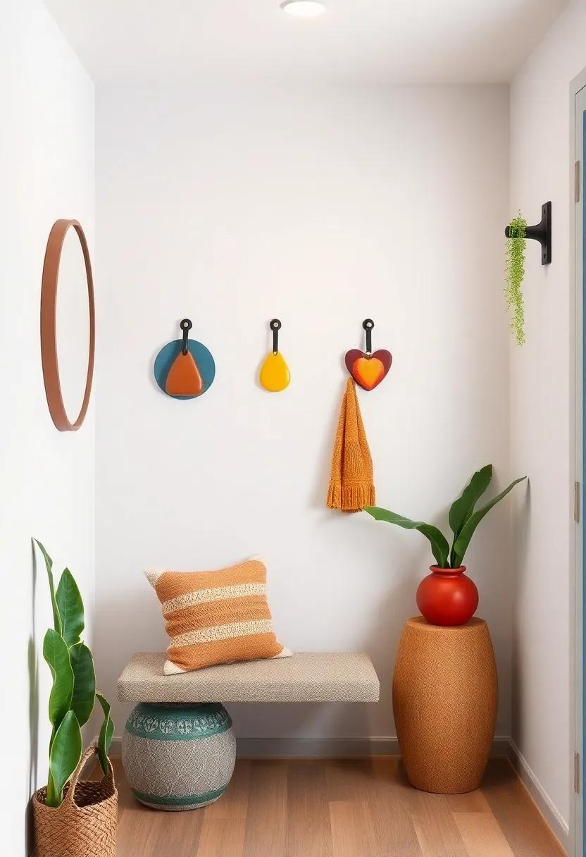 Opt for colorful ⁤ceramic hooks to brighten⁤ up a white or gray ⁣wall, injecting a cheerful vibe into your entryway