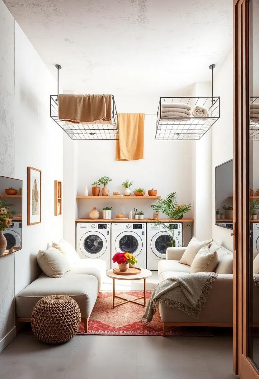Install ceiling-mounted drying racks for laundry that ‍doesn't hog floor space