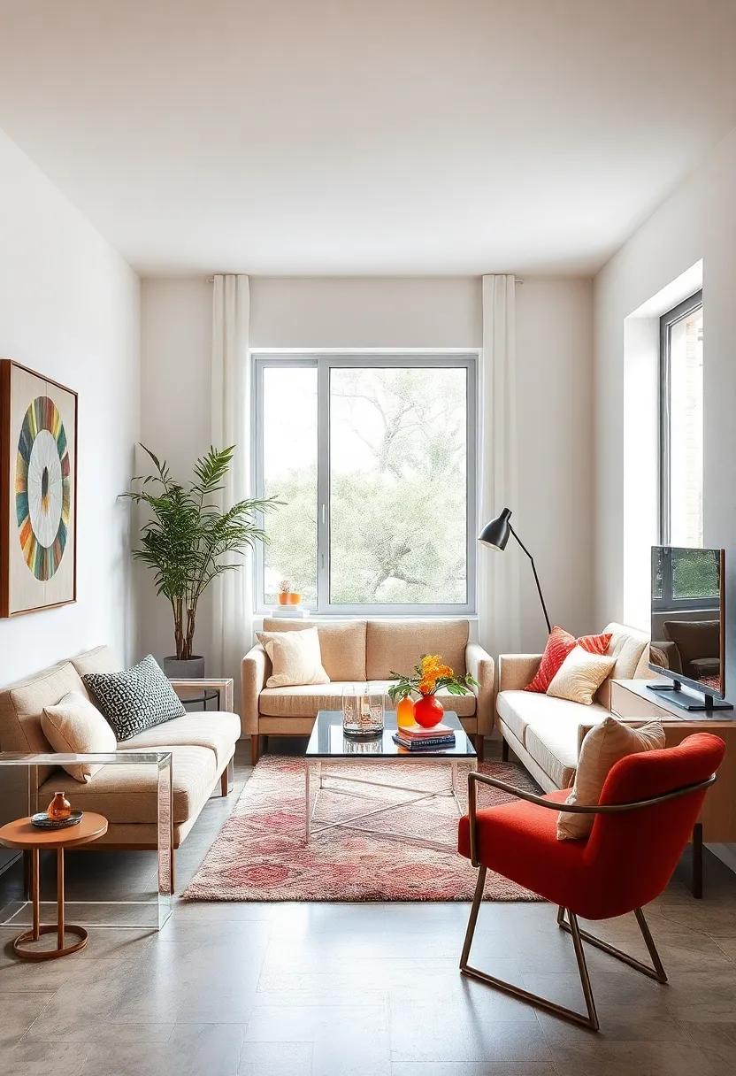 Use clear acrylic furniture ⁣to maintain ⁣an open⁣ feel while providing functionality