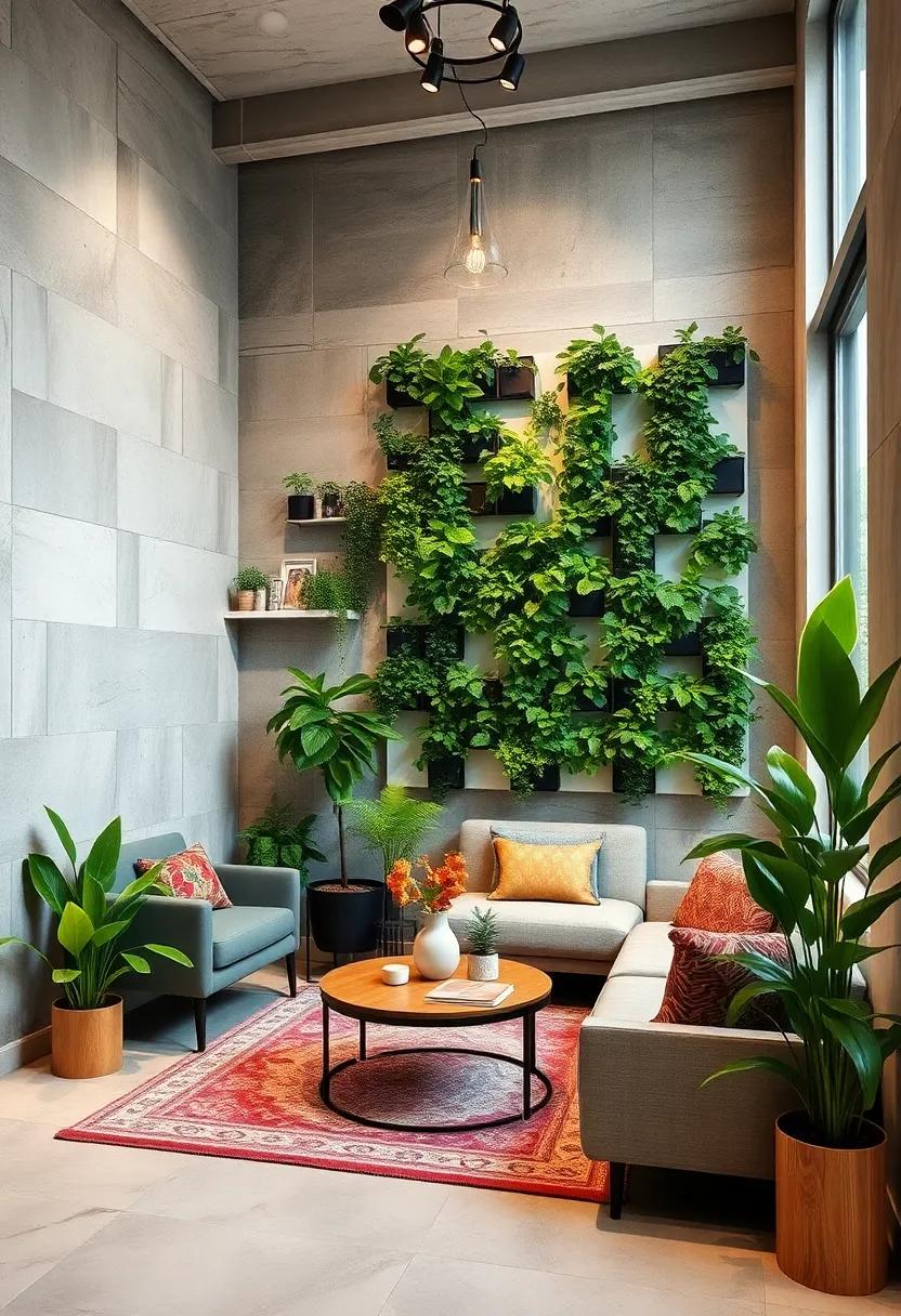 Create vertical gardens on walls to bring greenery without using floor ⁤area