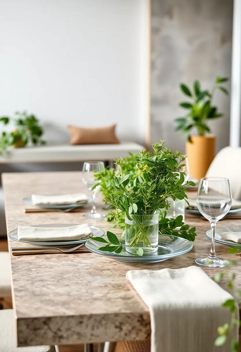 Sage Sophistication: Lay wide sage leaves beneath clear plates to ⁢create a muted, elegant palette ⁢with‌ soft textures