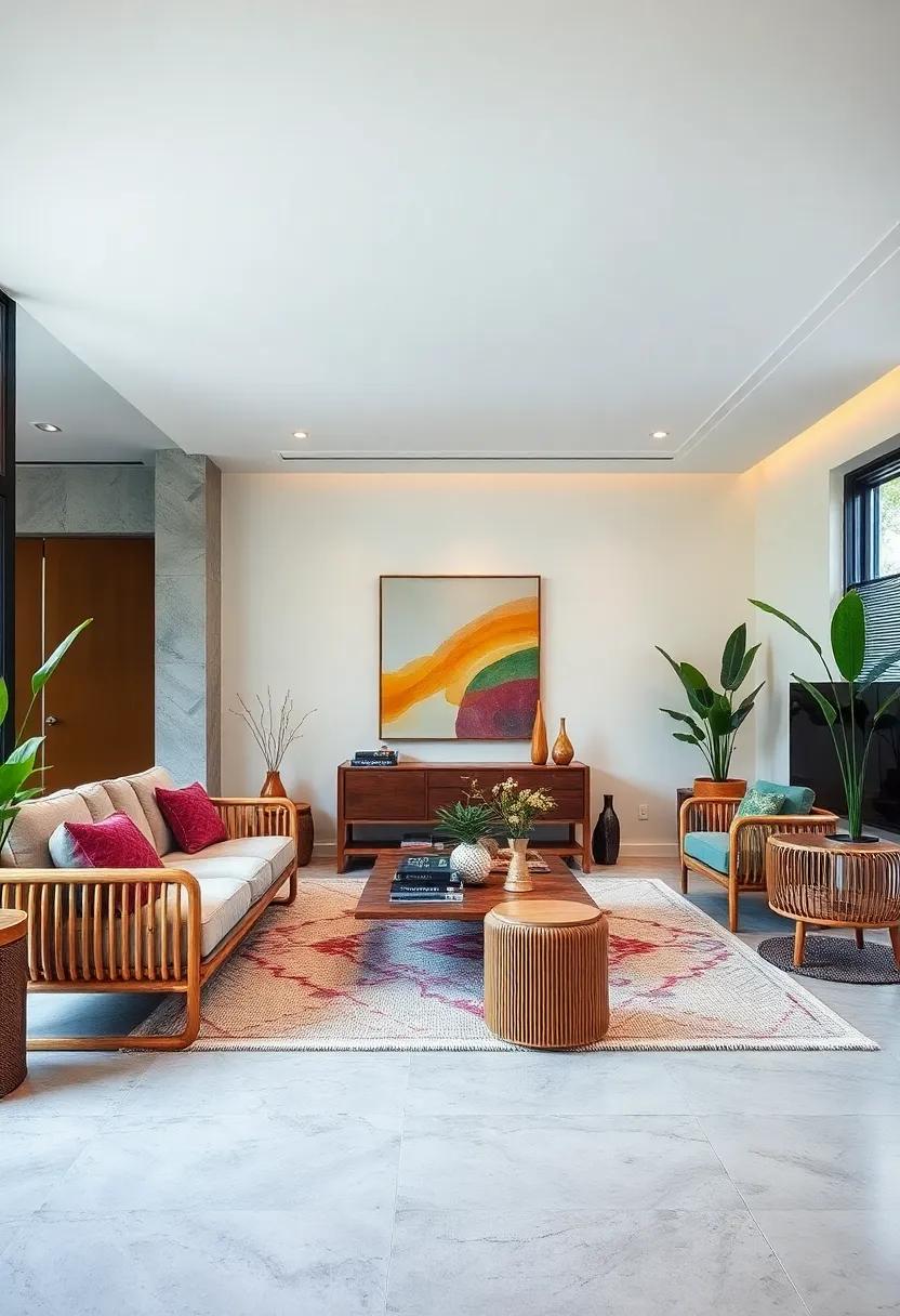 Bold bamboo furniture can act as a statement piece without overpowering the overall décor