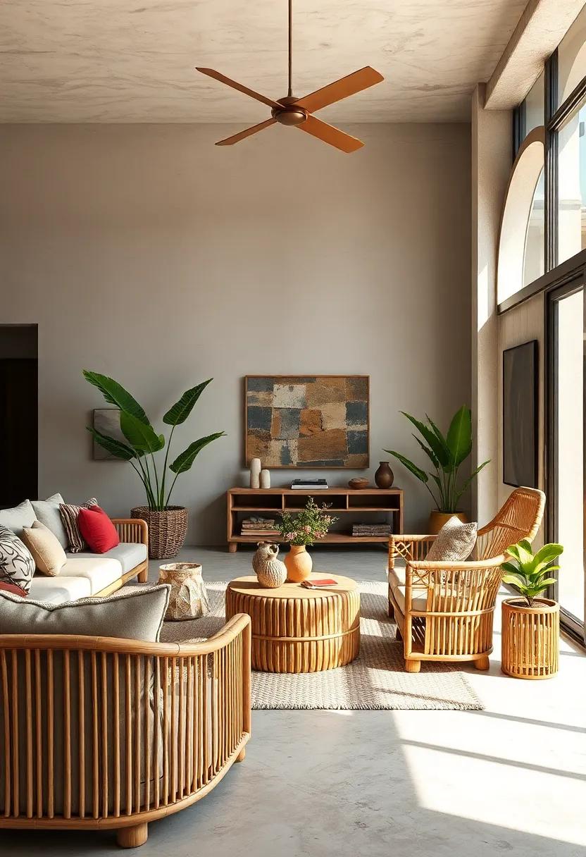 The​ rustic appeal of bamboo​ furniture adds character and a laid-back ⁢charm to interiors