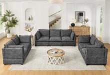 Our Take on the Cozy 3-Piece Grey Chenille Sofa Set