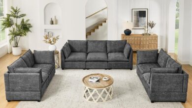 Our Take on the Cozy 3-Piece Grey Chenille Sofa Set