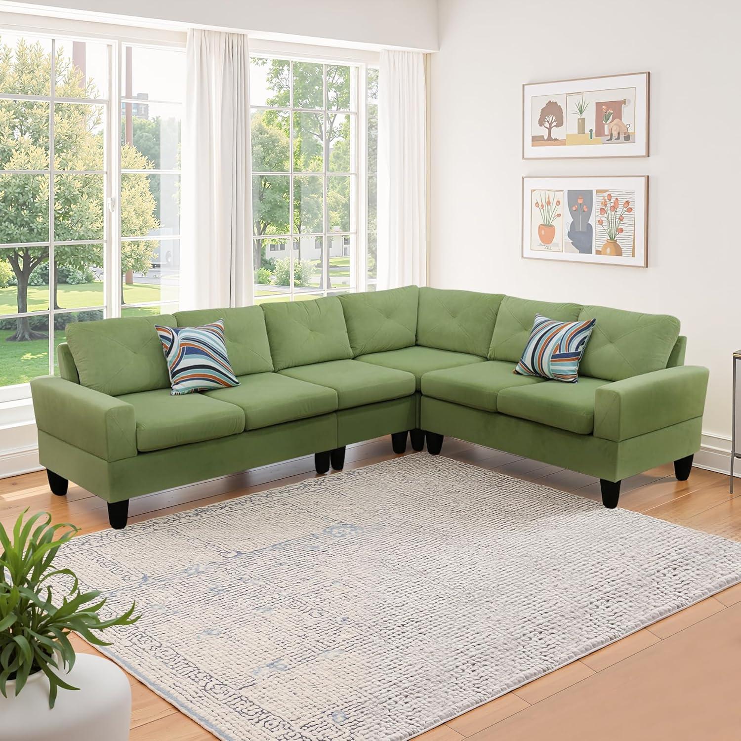 Why We Love the NicBex Apple Green Modular Sofa Set