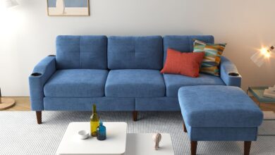 Finding Space and Style: Exploring a Modular Navy Blue Sectional Sofa