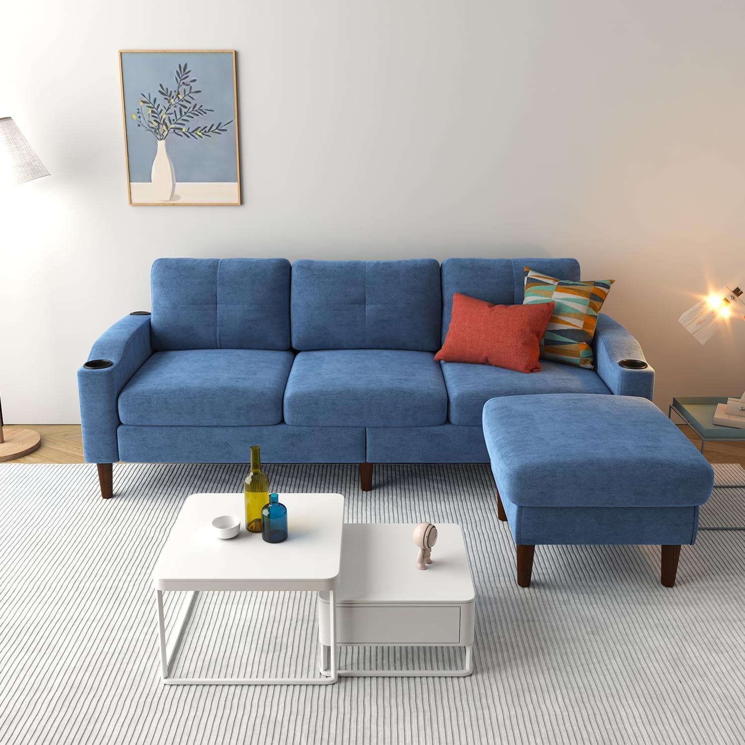 Finding Space and Style: Exploring a Modular Navy Blue Sectional Sofa