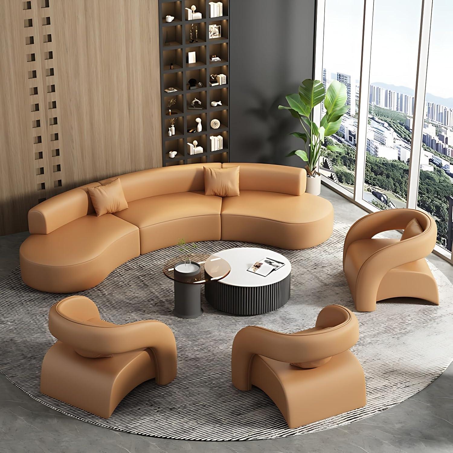 Discovering Comfort and Style with the Modern Modular Faux Leather Sofa Set
